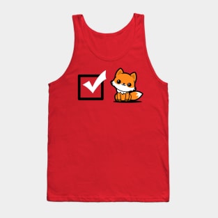 Funny Cute Kawaii Fox Cute Punny Cartoon Meme Gift For Fox Lovers Tank Top